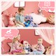 image 8 of COSTWAY Kids Play Tent 3-4 Kids Large Play Tent House w/Screen Curtains-Pink