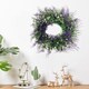 image 2 of Living and Home Round Artificial Lavender Flower Wreath