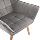 image 5 of HOMCOM Luxe Velvet-Feel Accent Chair w/ Wide Arms Slanted Back Wood Legs Grey