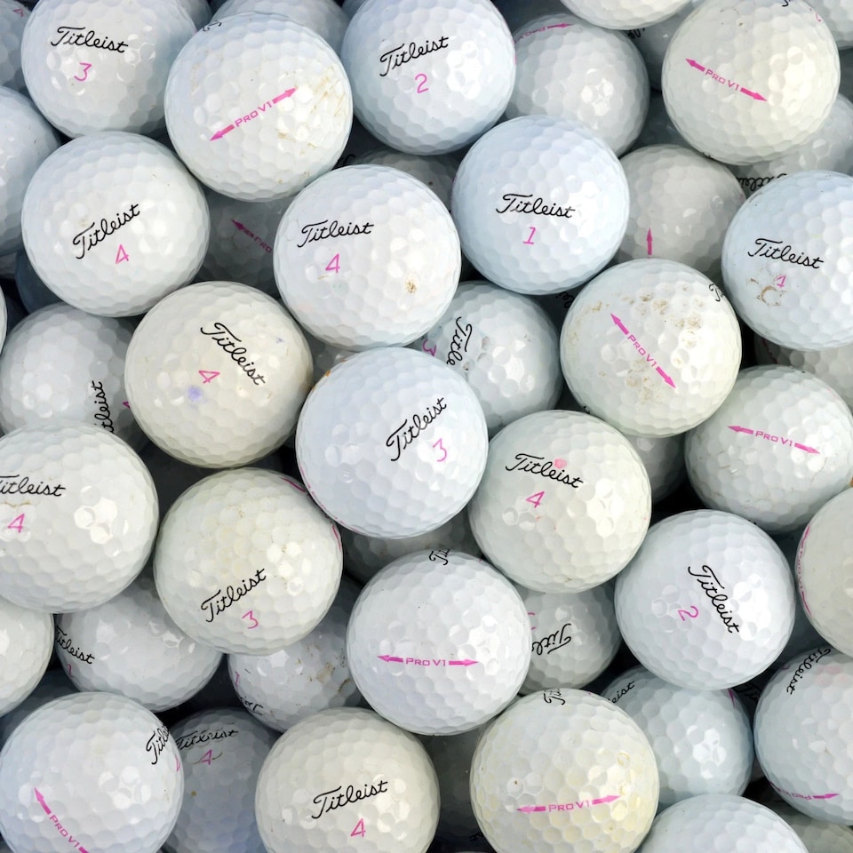image 1 of Titleist PRO V1 & PRO V1X Pink Lake Golf Balls Grade B - 24 Pack
