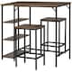 image 1 of HOMCOM Industrial Bar Height Dining Table Set 3 Pieces Bar Set with Shelf