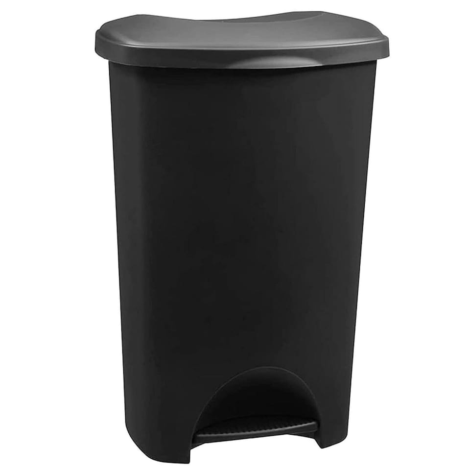 image 1 of 1 x Soft Closing 50 Litre Waste Rubbish Black Airtight Pedal Bin For Home & Office | Black