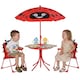 image 1 of Outsunny Kids Folding Picnic Table Chair Set Ladybug Pattern Outdoor w/ Parasol | Red | Red
