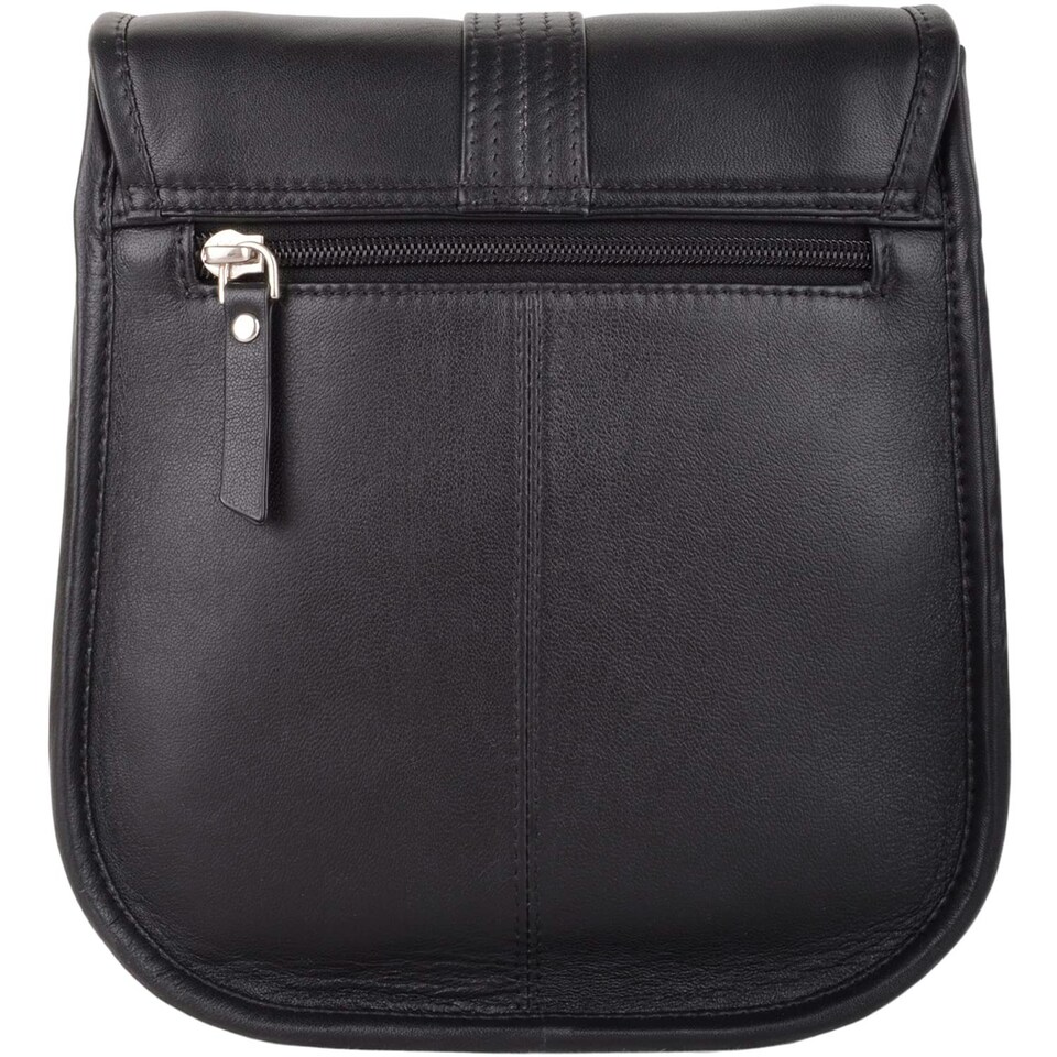 image 1 of Genuine Soft Leather Sadle Bag Style Crossbody Shoulder Handbag White | Ivory