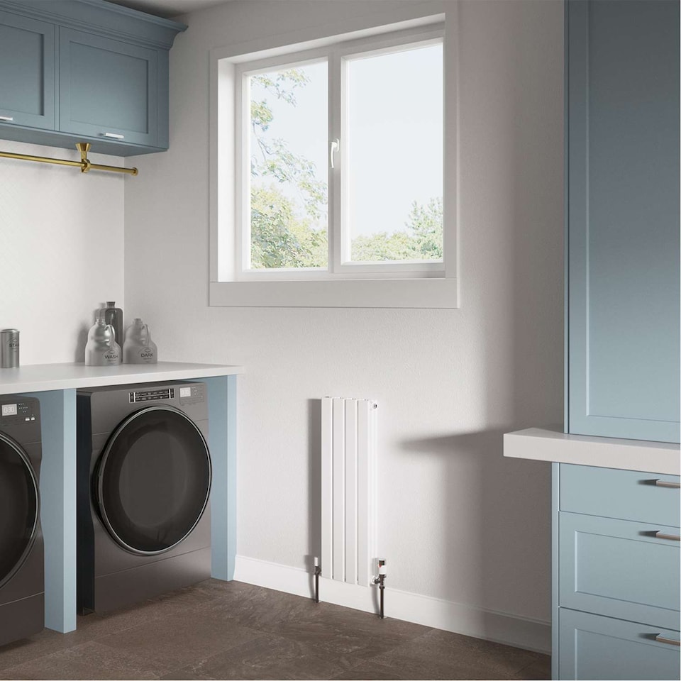image 1 of Typhoon Designer Double Panel Heated Bathroom Radiator - White - (H) 800mm x (W) 272mm