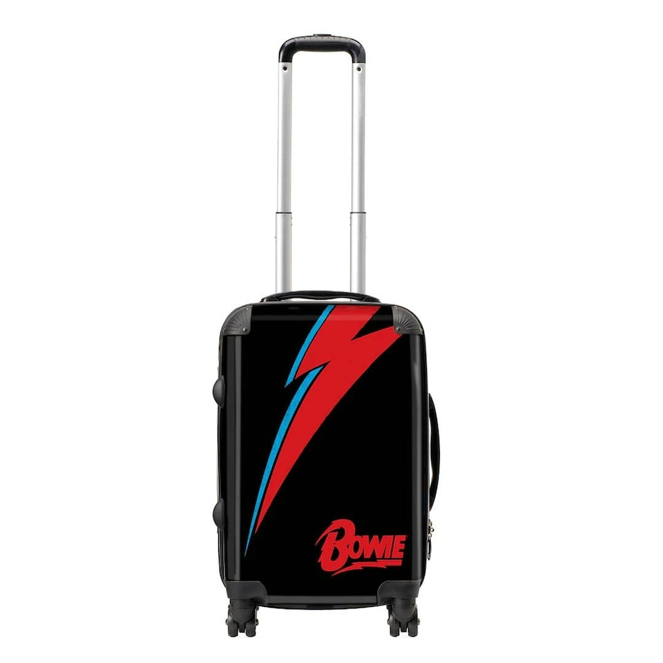 RockSax Lightening David Bowie Hardshell 4 Wheeled Cabin Bag - Black/Red/Blue - One Size