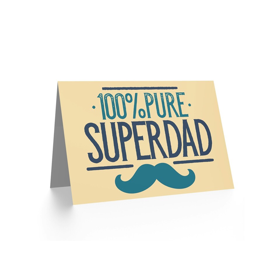 image 1 of 100% Superdad Dad Moustache Fun Fathers Day Card