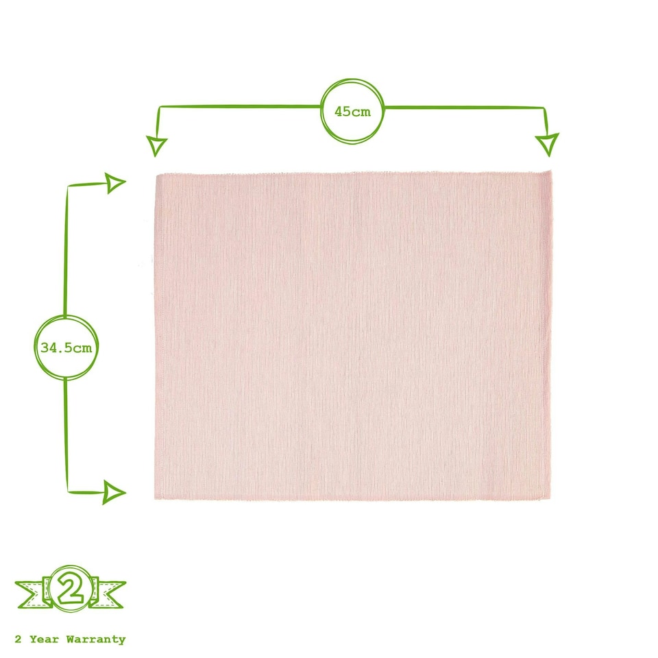 image 1 of Nicola Spring Cotton Fabric Placemats - Baby Pink - Pack of 6 Pink
