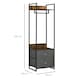 image 5 of HOMCOM Clothes Rail, Metal Coat Stand, Garment Rack with 2 Fabric Storage Drawers, Single Wardrobe for Bedroom, Hallway, Rustic Brown and Grey
