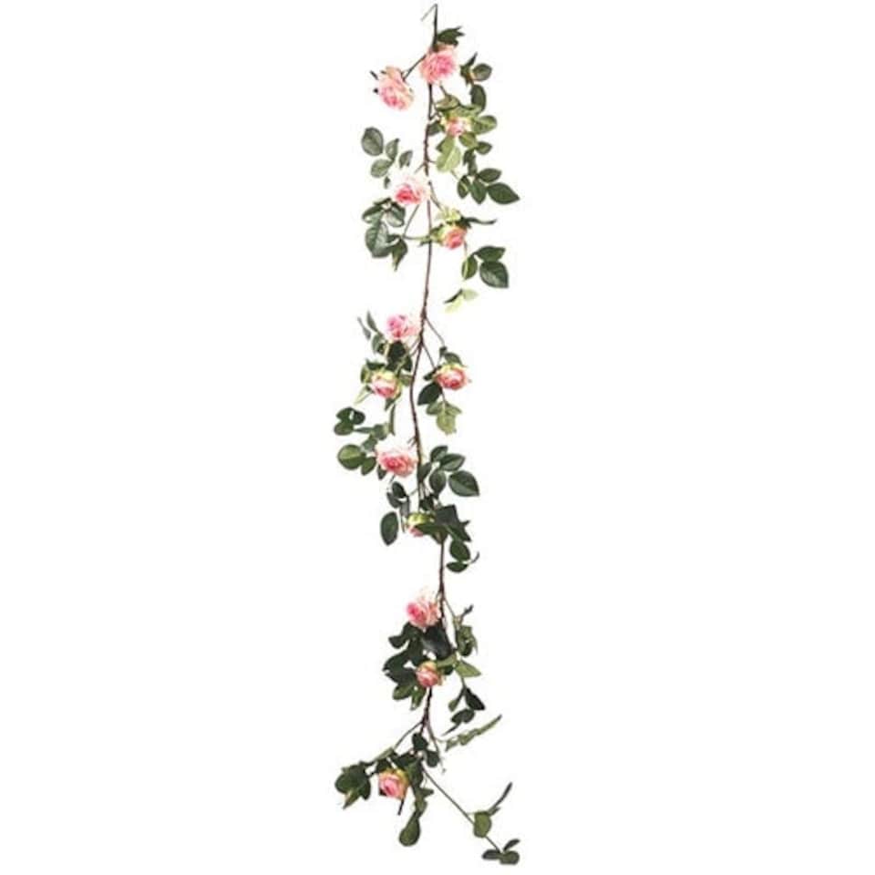 image 1 of Luxury Artificial Flowers Garland With 13 Pink Rose Heads 160cm