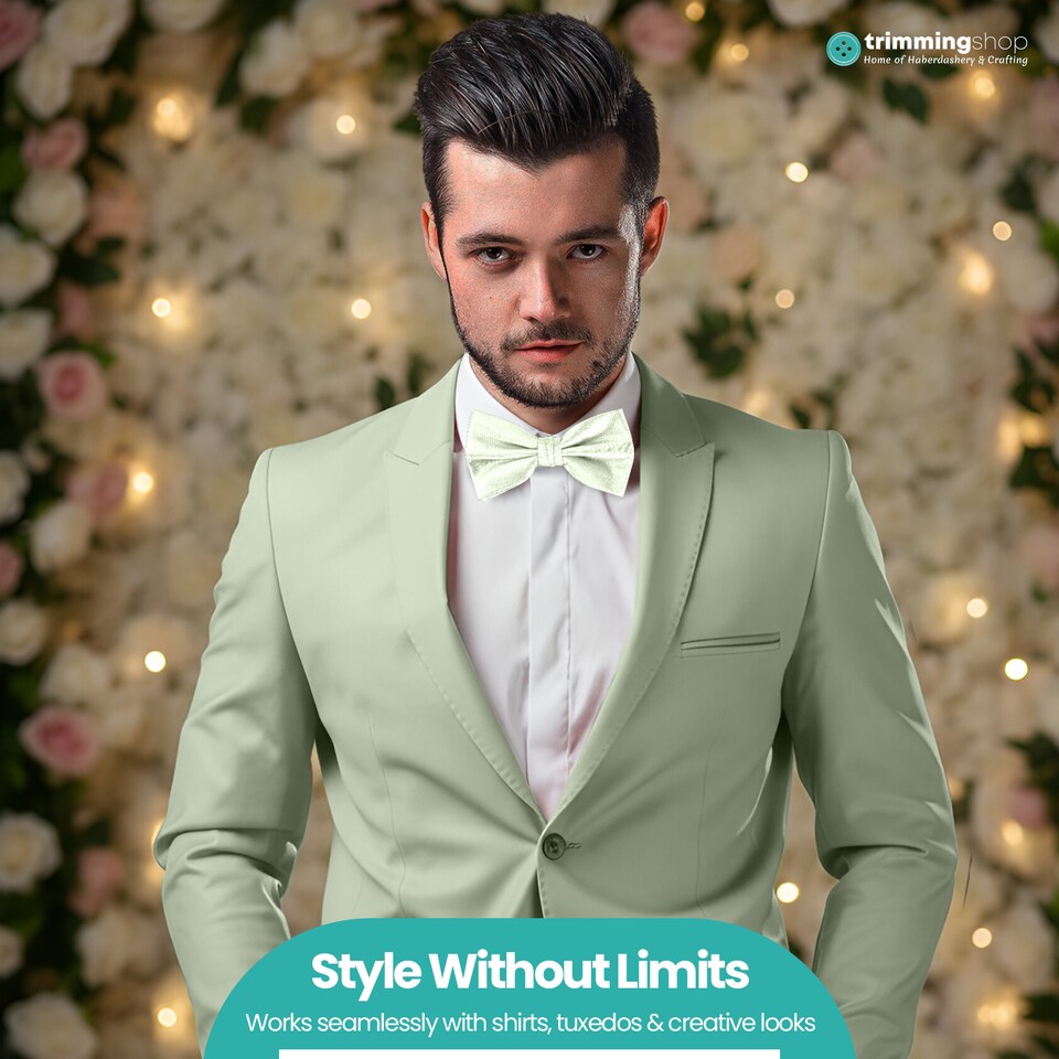 image 1 of Mens Bow Ties Colourful Plain Solid Satin Polyester Stylish Bow Ties