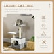 image 2 of PawHut Cat Tree Tower Kitten House Scratching Post with Mouse Toy Grey