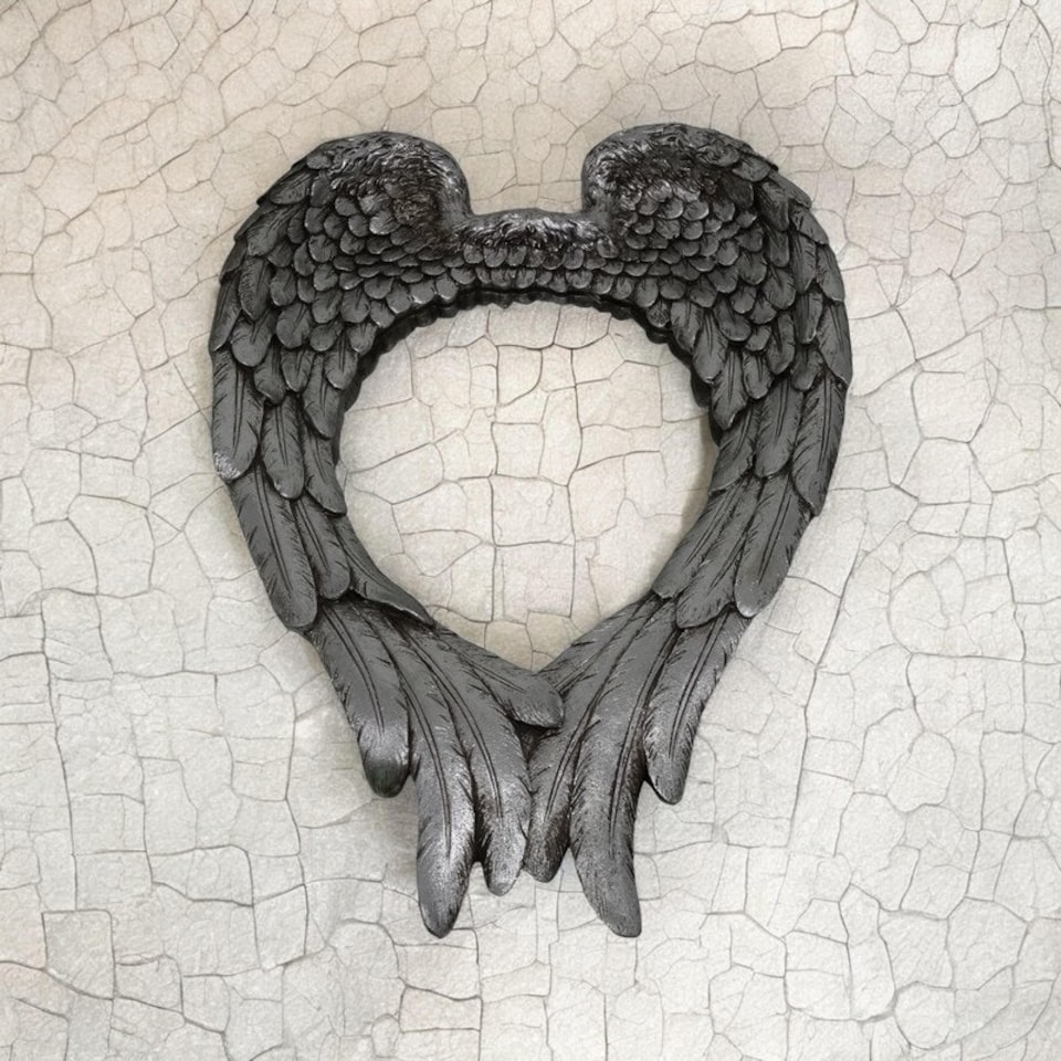 image 1 of Wing Design Mirror - L8 x W38 x H57 cm - Antique Silver Silver