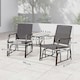 image 7 of Outsunny Double Glider Companion Rocking Garden Chairs Loveseat Grey and Brown