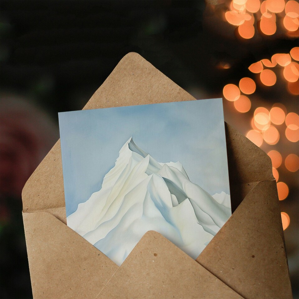 image 1 of Snow Capped Mountain Icy White Simple Him Her Birthday Card
