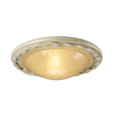 Olivia 1 Light Flush Ceiling Light Gold, Ivory, E27