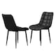 image 5 of Set of 8 Nova Modern Faux Leather Dining Chair Padded Seat Metal Legs Kitchen (Black) | Black | Black | One Size