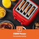 image 8 of GEEPAS 4 Slice Toaster 1400W, Red