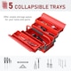 image 8 of DURHAND 3 Tier Metal Toolbox with 5 Tray Carry Handle 45cmx20cmx34.5cm Red Red