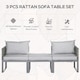 image 3 of Outsunny 3-in-1 Chair Coffee Table Lounger Seater Sofa w/ Steel Frame Furniture
