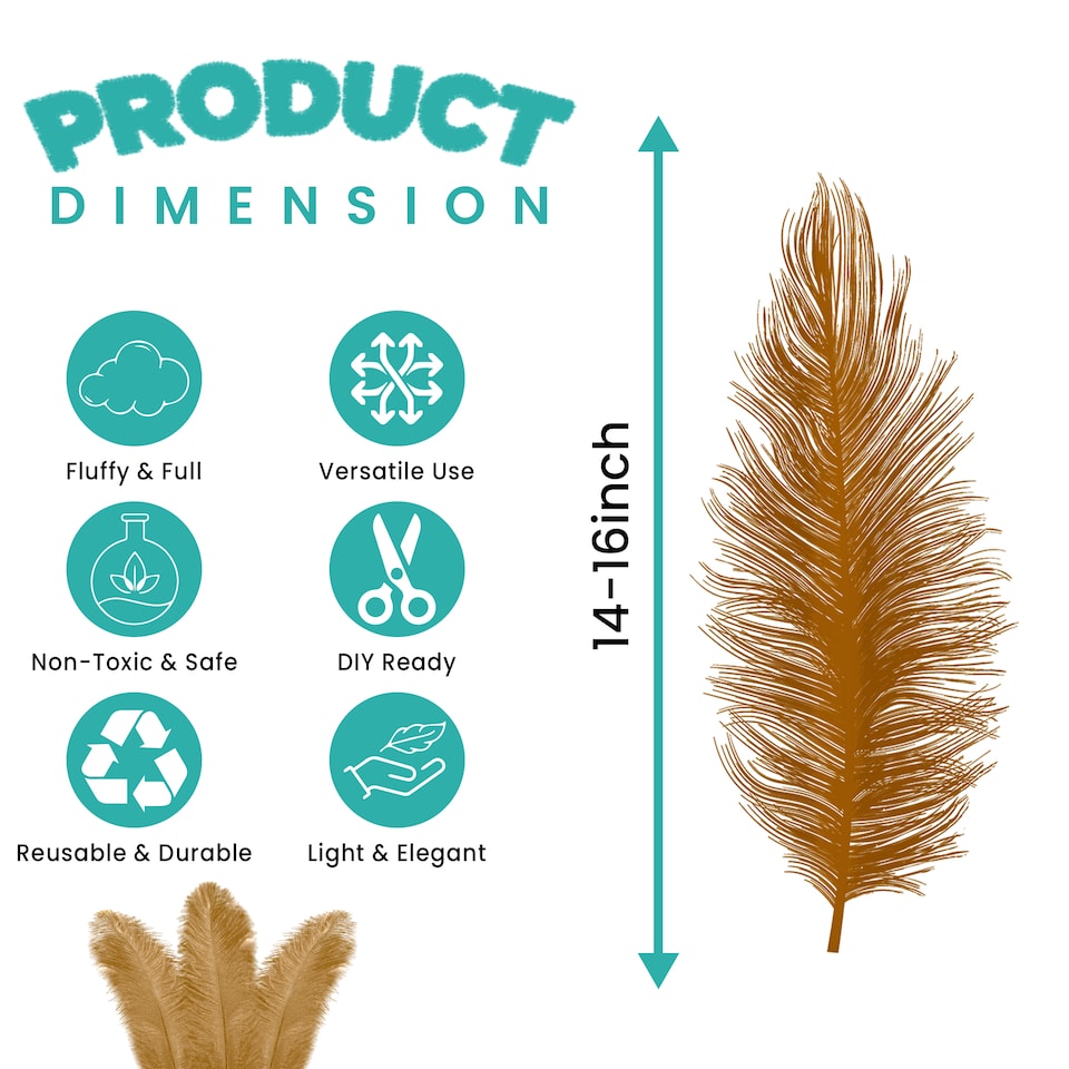 image 1 of Trimming shop 35-40cm Ostrich Feathers Plume - 10pcs