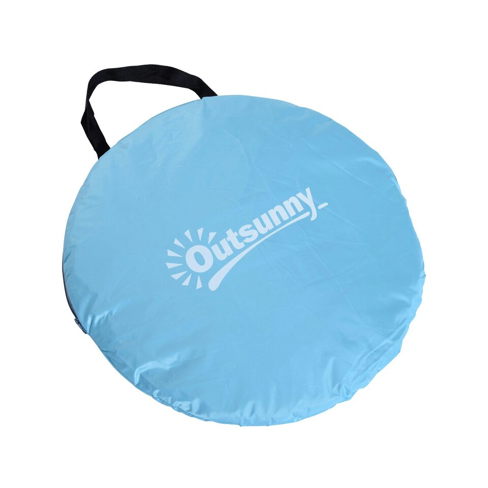 image 1 of Outsunny 2-3 Person Pop up Tent Instant Camping Tent Sun Shade Shelter Blue