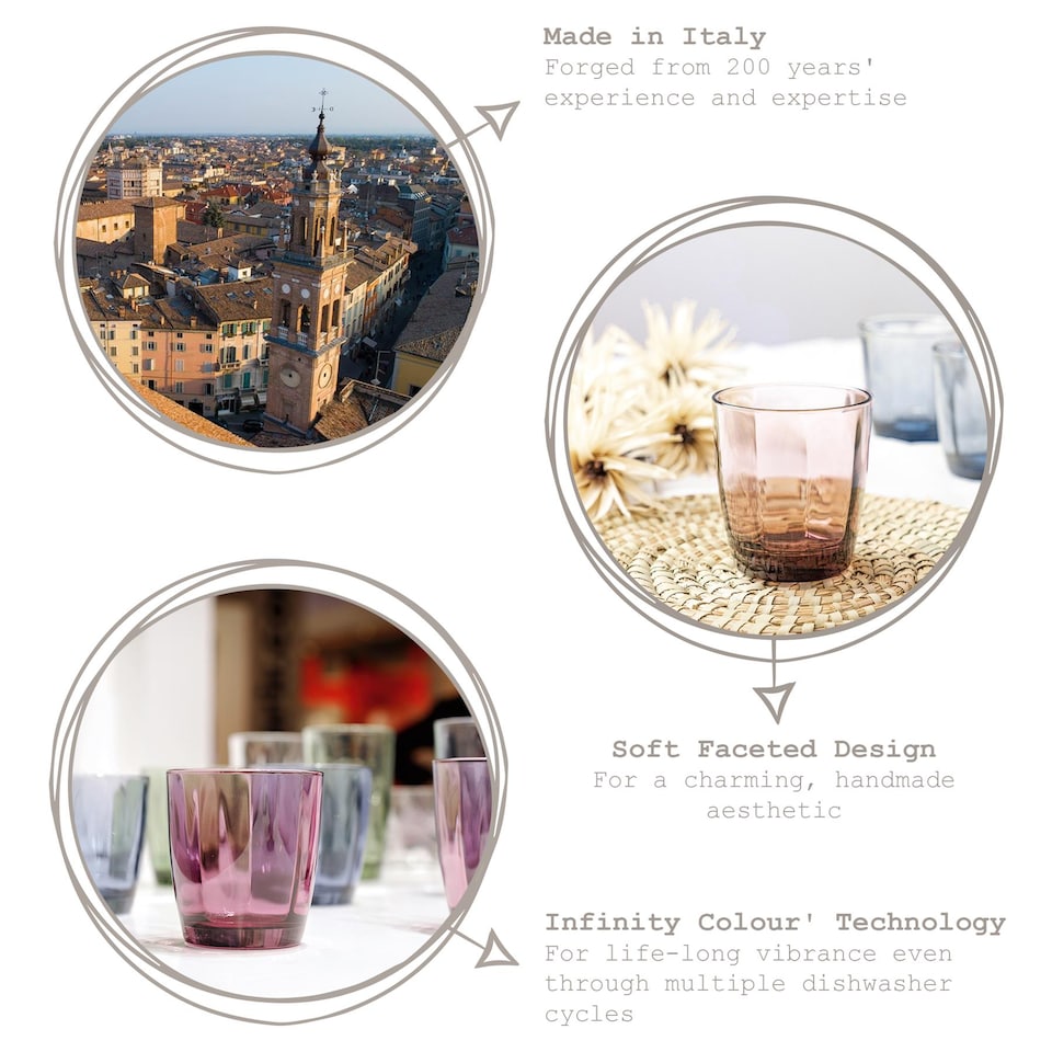 image 1 of Bormioli Rocco Pulsar Double Old Fashioned Glasses - 390ml - Purple - Pack of 6 | Purple | Purple