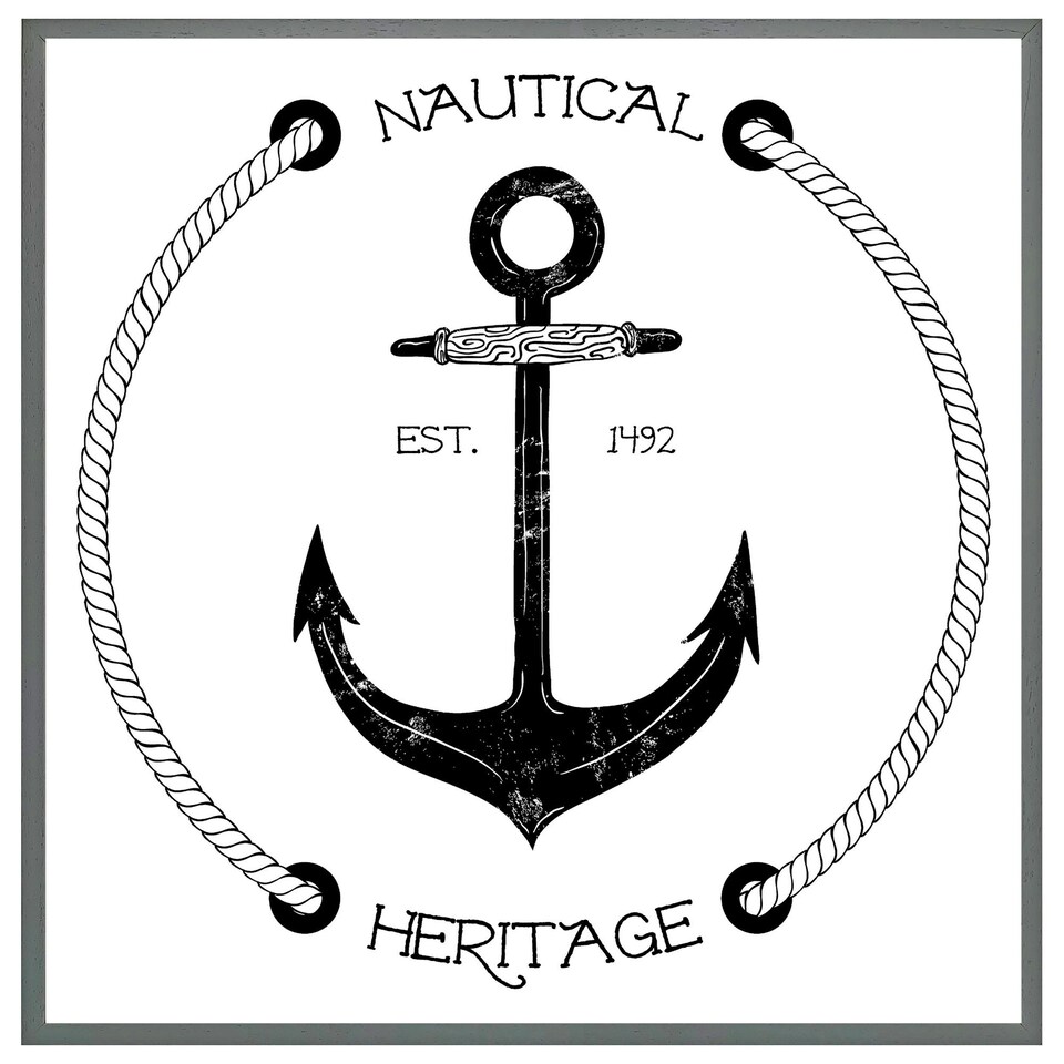 image 1 of Nautical anchor (Picture Frame) White | S