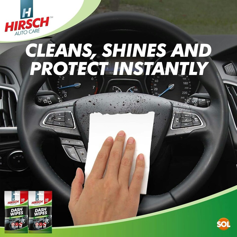 image 1 of SOL 100pk Dash Wipes, New Car Fragrance Dashboard Cleaner, Cleans and Shines