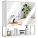 image 1 of HOMCOM Bathroom Mirror Cabinet Wall Mounted with Soft-Close Doors and Adjustable Shelf, Industrial Bathroom Wall Cabinet with Open Storage, 60 x 16 x 60 cm, White | White | White