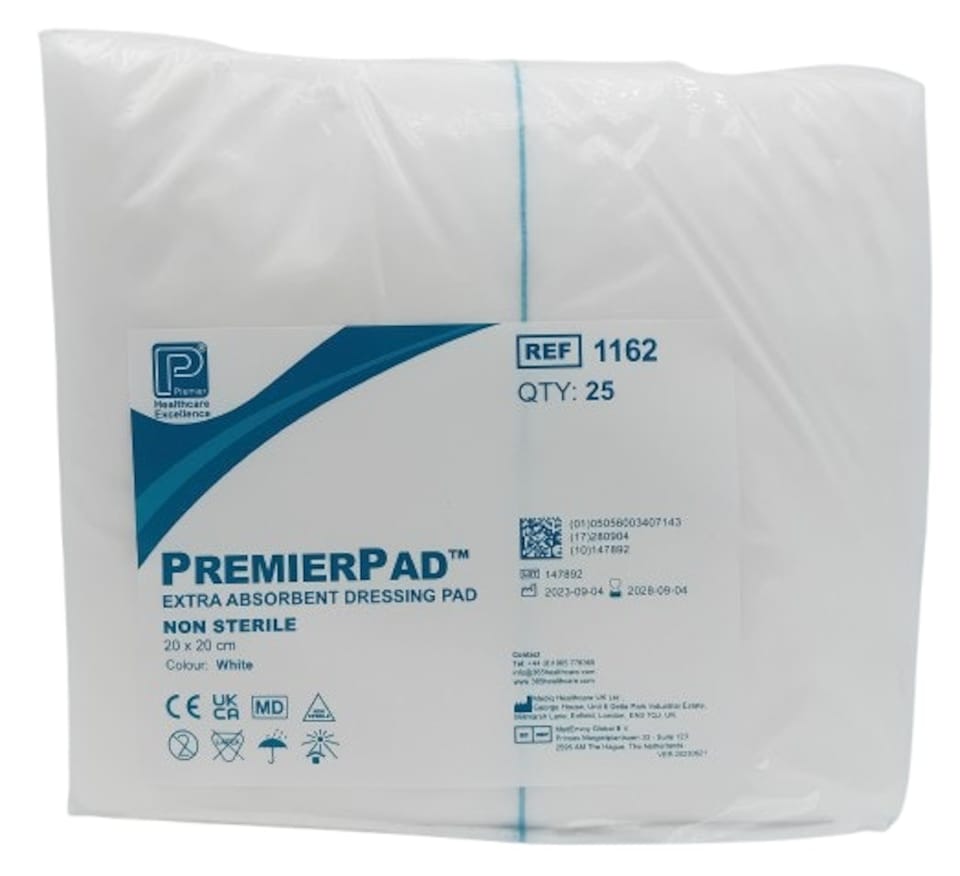 Premierpad Extra Absorbent Dressing Pad Non-Sterile 20x20 Pack of 25
