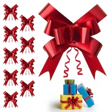 20pcs Red 50mm/5cm Large Ribbon Pull Bows for Gift Wrapping, Hampers, Florist Bouquets, Wedding Cars and Party Décor Pullbow | Red | Red