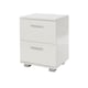image 2 of Lido 2 Drawer Bedside Cabinet - High Gloss White, Modern Silver Feet | White | White | One Size | 1