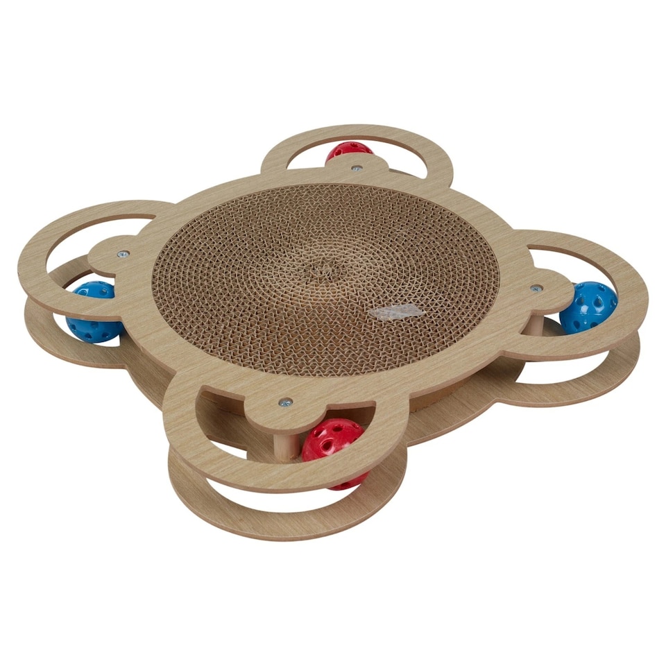 image 1 of Cat Scratch Pad Scratching Board Play Toy Catnip Kitten Fun Interactive Playtime | Brown | Square | 1