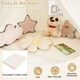 image 9 of COSTWAY Kids Play Tent 3-4 Kids Large Play Tent House Beige Cream