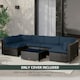 image 5 of Outsunny Garden Rattan Sofa Set Polyester Cover Replacement No Cushion Beige 