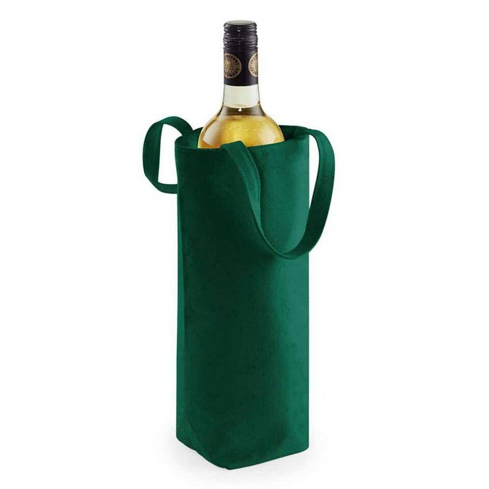 image 1 of Westford Mill Fairtrade Bottle Bag - Bottle Green - One Size