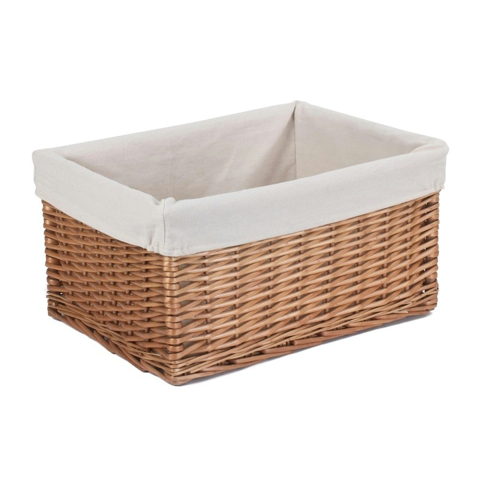 image 1 of Medium Lined Double Steamed Storage Basket | Brown | Brown
