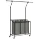 image 1 of HOMCOM 126L Laundry Sorter, Laundry Basket with 3-Bag Organiser, Dark Grey 