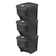 image 1 of GEEZY Durable Stackable Open Fronted Waste Bins with Lids Storage Container