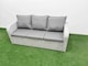 image 3 of Fimous Outdoor Garden Furniture Set PE Rattan 3 Seater Sofa Set with Oblong Coffee Table 4 Footstools 2 Side Tables Light Grey