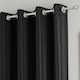 image 3 of Enhanced Living Nightfall Plain Supersoft Black Thermal Blockout Eyelet Curtains (PAIR) - 66 x 54 inch (168 x 137cm)