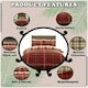 image 2 of VELVETIO Bardsley Check Printed Duvet Cover Set Reversible Polycotton Beddings Red | King
