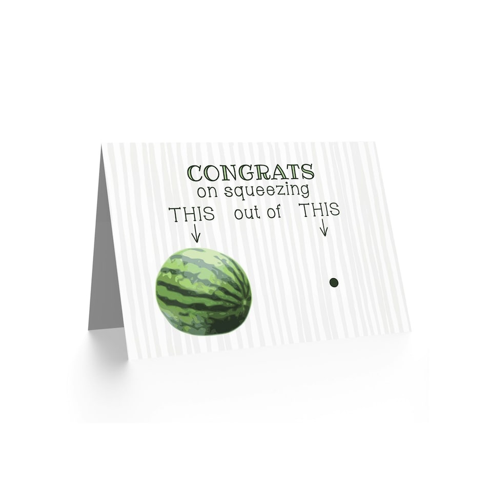 image 1 of Watermelon Congrats Humour Funny New Baby Card