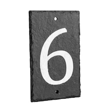 Nicola Spring Slate House Sign - 9 x 14.5cm - Number 6