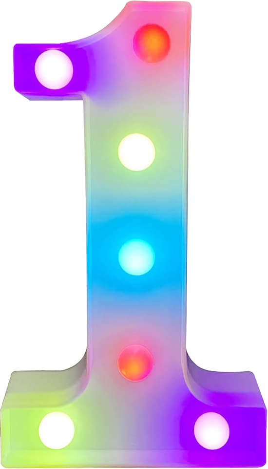 image 1 of Battery Operated RGB Number With Remote Control Number 1