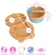 image 7 of Tiny Dining 3pc Bamboo Suction Feeding Set - Penguin/Red - Divided Non-Slip Bamboo Baby Self-Feeding Dining Weaning Set