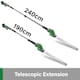 image 5 of Gracious Gardens 18V 2.4m Cordless Telescopic Long Reach Hedge Trimmer 1 Battery | Green | Green | 1