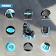 image 3 of The Magic Toy Shop Black And Blue Adjustable Quad Roller Skates Small UK 11 - 1