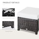 image 3 of Outsunny Rattan Footstool Wicker Ottoman w/ Padded Seat for Backyard Garden